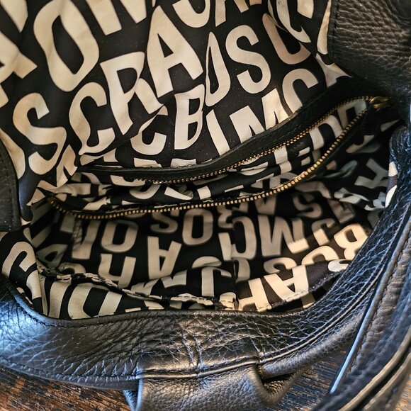 MARC BY MARC JACOBS Classic Q Natasha BLACK Leather Crossbody All Black ~1990's - Picture 14 of 16